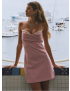 Straps Pearl Diamond Chain Backless Sexy Skirt