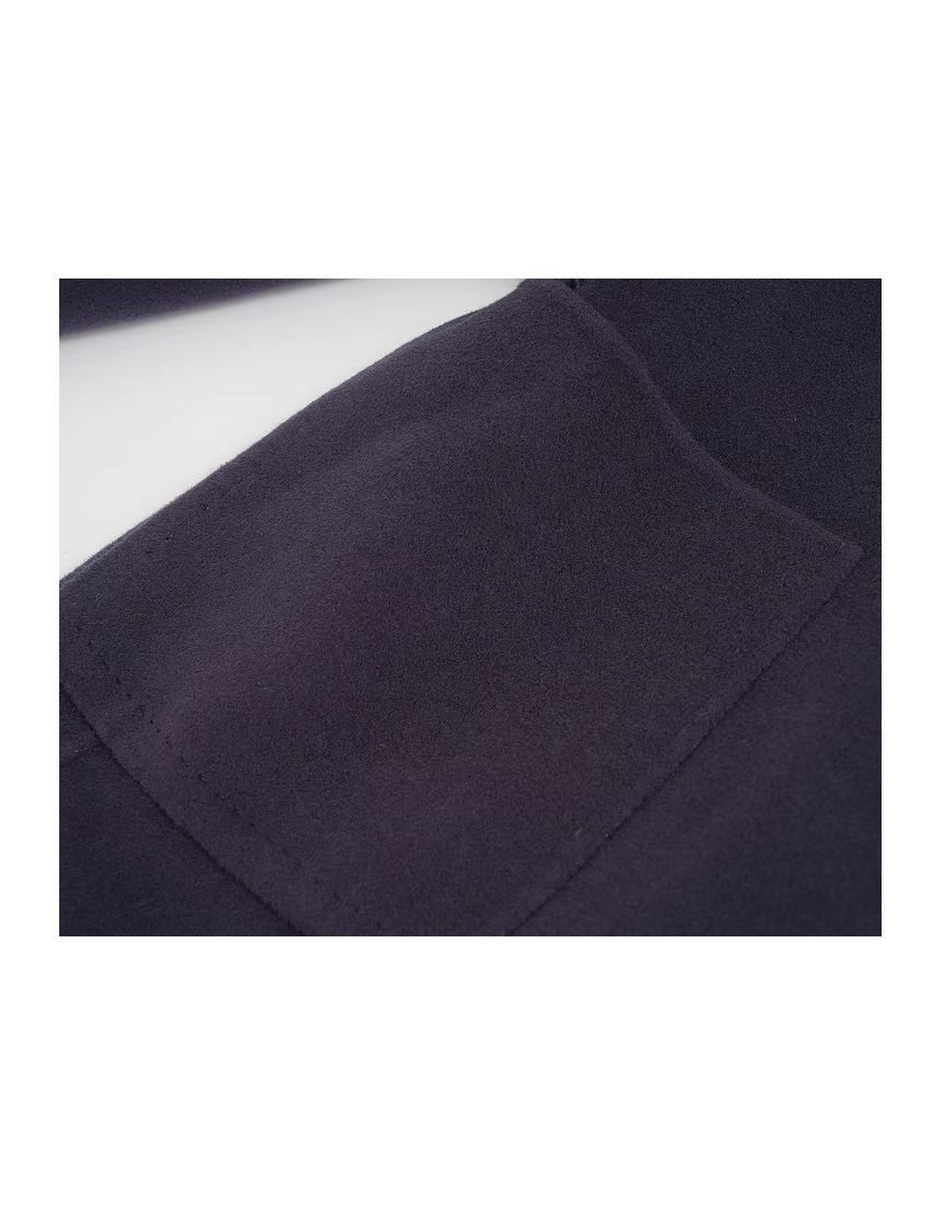 Long pure wool coat with a suit collar