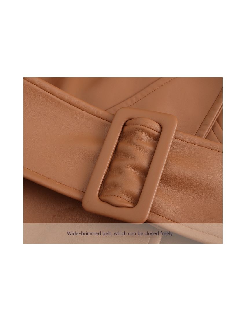 Classic modern trench coat oversized leather jacket