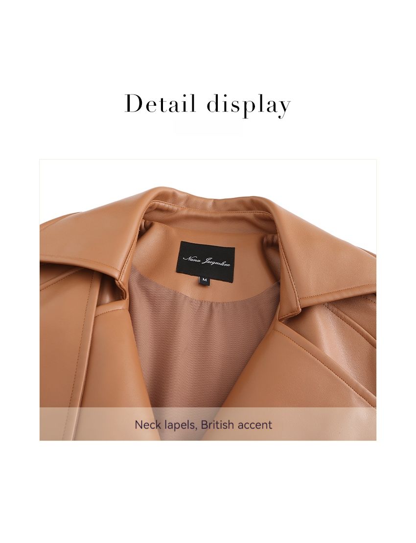 Classic modern trench coat oversized leather jacket