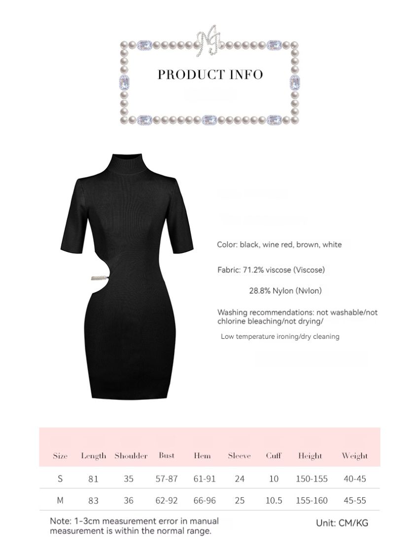 Hollow Knitted Pearl Sexy Hot Girl Skirt