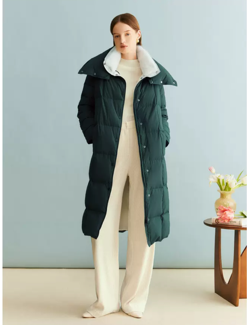 Mink Fur Collar Down Coat
